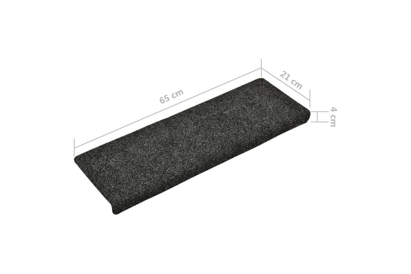 Porrasmatot 15 kpl neulahuopa 65x25 cm harmaa - Harmaa - Kodintekstiilit & matot - Matto - Erikoismatto - Porrasmatto