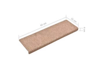 Porrasmatot 15 kpl neulahuopa 65x25 cm ruskea - Ruskea - Kodintekstiilit & matot - Matto - Erikoismatto - Porrasmatto