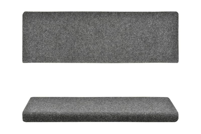 Porrasmatot 15 kpl neulahuopa 65x25 cm vaaleanharmaa - Harmaa - Kodintekstiilit & matot - Matto - Erikoismatto - Porrasmatto