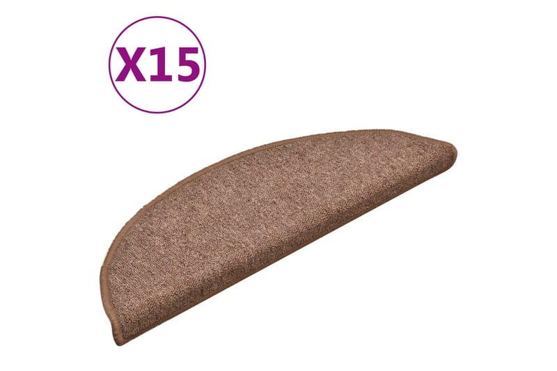 Porrasmatot 15 kpl ruskea 56x17x3 cm - Kodintekstiilit & matot - Matto - Erikoismatto - Porrasmatto