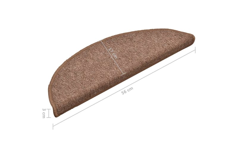 Porrasmatot 15 kpl ruskea 56x17x3 cm - Kodintekstiilit & matot - Matto - Erikoismatto - Porrasmatto