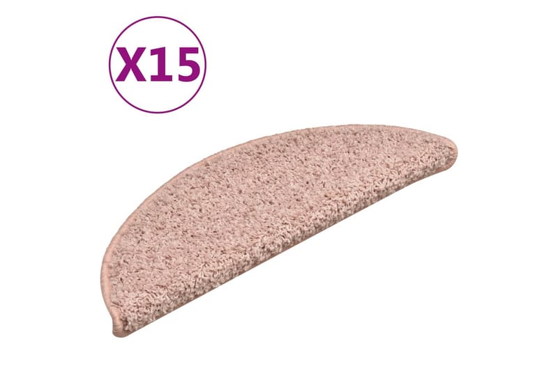 Porrasmatot 15 kpl vaalea pinkki 56x17x3 cm - Kodintekstiilit & matot - Matto - Erikoismatto - Porrasmatto