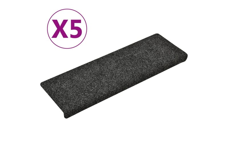 Porrasmatot 5 kpl harmaa 65x25 cm neulahuopa - Kodintekstiilit & matot - Matto - Erikoismatto - Porrasmatto