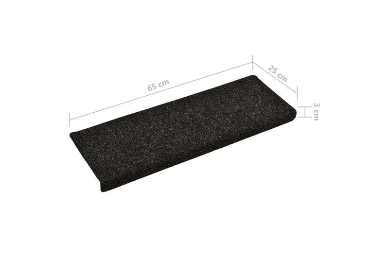 Porrasmatot 5 kpl musta 65x25 cm neulahuopa - Kodintekstiilit & matot - Matto - Erikoismatto - Porrasmatto