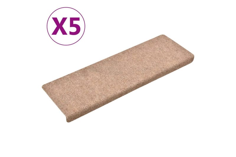 Porrasmatot 5 kpl ruskea 65x25 cm neulahuopa - Kodintekstiilit & matot - Matto - Erikoismatto - Porrasmatto