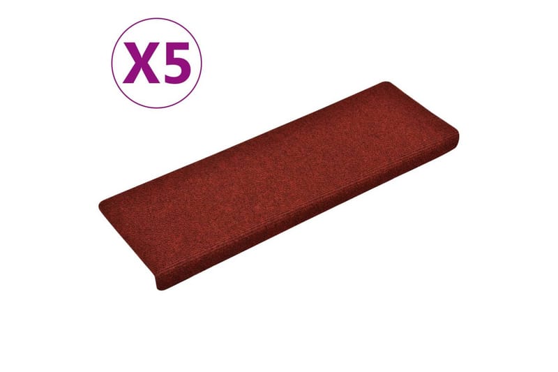 Porrasmatot 5 kpl viininpunainen 65x25 cm neulahuopa - Kodintekstiilit & matot - Matto - Erikoismatto - Porrasmatto