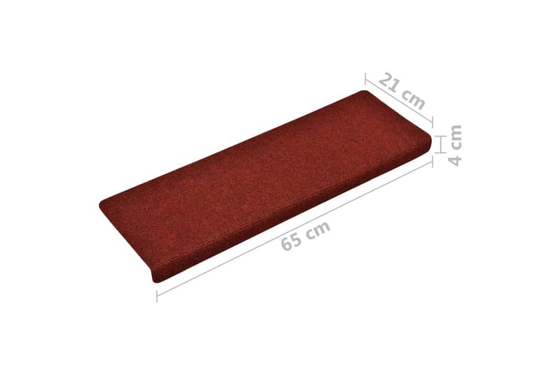 Porrasmatot 5 kpl viininpunainen 65x25 cm neulahuopa - Kodintekstiilit & matot - Matto - Erikoismatto - Porrasmatto
