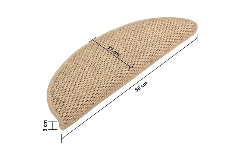 Porrasmatto Itsekiinnittyvä 15 kpl 56x20 cm Sisal - Ruskea - Kodintekstiilit & matot - Matto - Erikoismatto - Porrasmatto