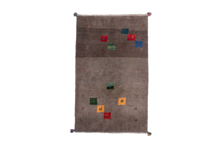 Käsinsolmittu Gabbeh Shiraz Villa Harmaa 105x167cm - Harmaa - Itämainen matto - Käsintehdyt matot - Persialainen matto