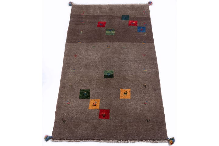 Käsinsolmittu Gabbeh Shiraz Villa Harmaa 105x167cm - Harmaa - Persialainen matto - Itämainen matto - Käsintehdyt matot