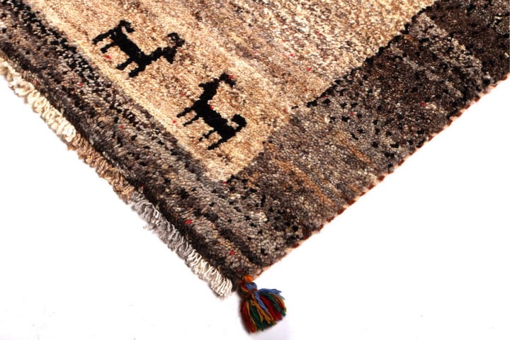 Käsinsolmittu Gabbeh Shiraz Villa Harmaa/Kerma 81x115cm - Harmaa/Kerma - Persialainen matto - Itämainen matto - Käsintehdyt matot