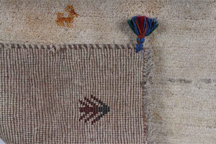 Käsinsolmittu Gabbeh Shiraz Villa Kerma/Harmaa 66x122cm - Harmaa/Kerma - Persialainen matto - Itämainen matto - Käsintehdyt matot