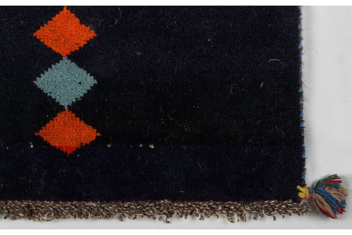 Käsinsolmittu Gabbeh Shiraz Villa Tummansininen 58x117cm - Tummansininen - Persialainen matto - Itämainen matto - Käsintehdyt matot