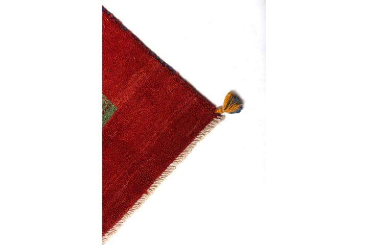 Käsinsolmittu Gabbeh Shiraz Villa Punainen/Kelt 124x186cm - Punainen/Keltainen - Persialainen matto - Itämainen matto - Käsintehdyt matot