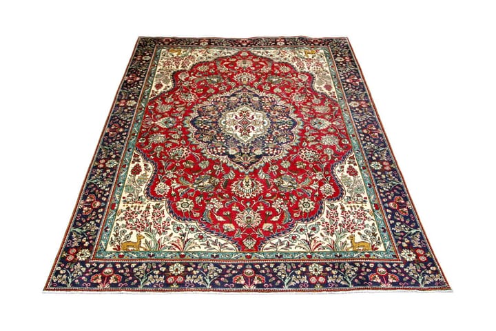 Käsinsolmittu Persialainen Patina Matto 240x326 cm - Punainen/Tummansininen - Persialainen matto - Itämainen matto