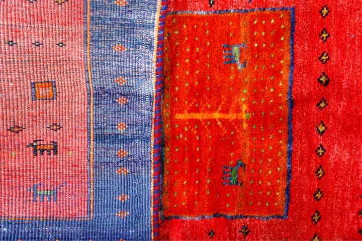 Käsinsolmittu Persialainen Matto 97x172 cm Gabbeh Shiraz - Punainen/Sininen - Persialainen matto - Itämainen matto