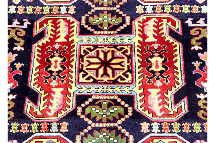Käsinsolmittu persialainen matto 132x310 cm - Tummansininen / Keltainen - Persialainen matto - Itämainen matto