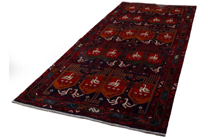 Käsinsolmittu persialainen matto 138x298 cm - Punainen/Vihreä - Persialainen matto - Itämainen matto