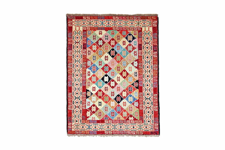 Käsinsolmittu Persialainen matto Varni 110x142 cm Kelim - Monivärinen - Kelim-matto