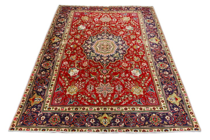 Käsinsolmittu Persialainen Patina matto 235x350 cm - Punainen/Tummansininen - Persialainen matto - Itämainen matto