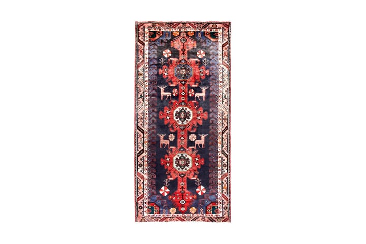 Käsinsolmittu persialainen matto 150x316 cm - Tummasininen/Punainen - Persialainen matto - Itämainen matto