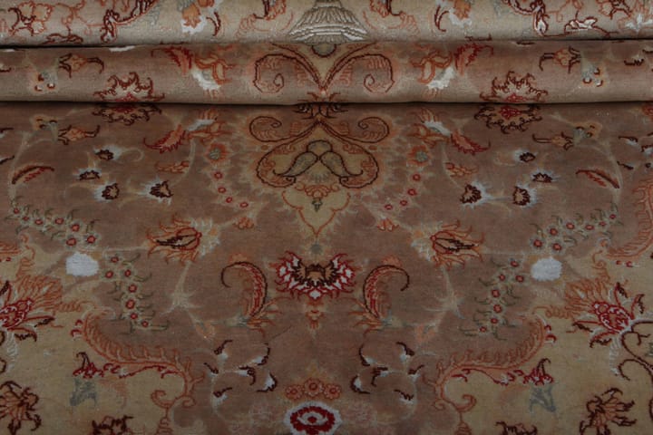 Käsinsolmittu persialainen matto 200x312 cm - Kupari / Beige - Persialainen matto - Itämainen matto
