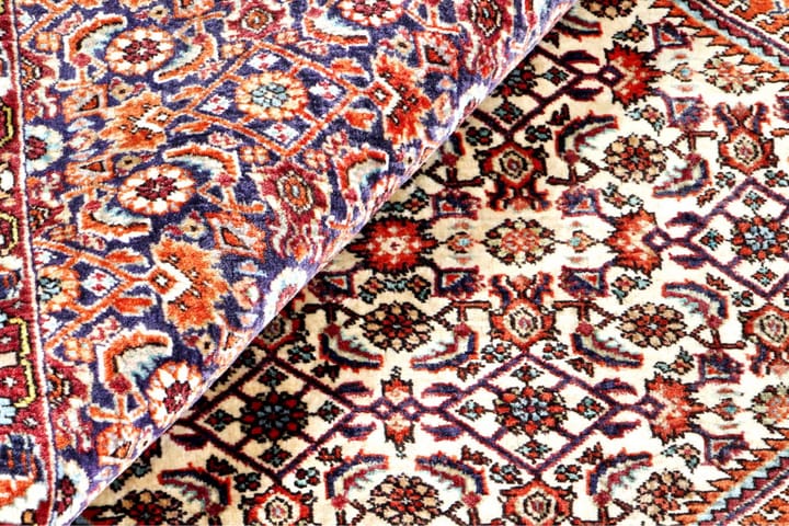 Käsinsolmittu persialainen matto 200x200 cm - Kupari / Beige - Persialainen matto - Itämainen matto