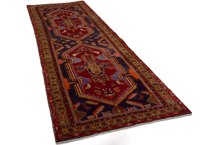 Käsinsolmittu persialainen matto 102x312 cm - Tummansininen / Punainen - Persialainen matto - Itämainen matto