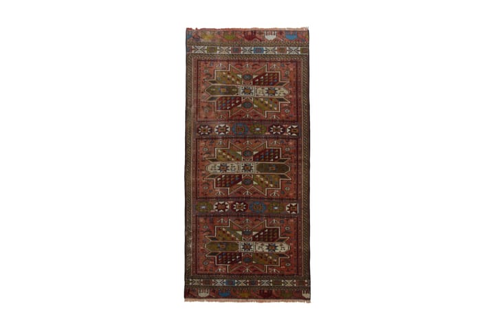 Käsinsolmittu Persialainen matto 81x180 cm - Kupari / Vihreä - Persialainen matto - Itämainen matto
