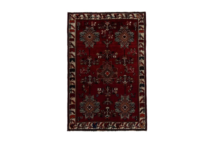Käsinsolmittu persialainen matto 118x177 cm - Punainen/Beige - Persialainen matto - Itämainen matto