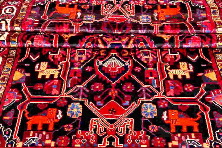 Käsinsolmittu persialainen matto 160x332 cm - Punainen / Musta - Persialainen matto - Itämainen matto