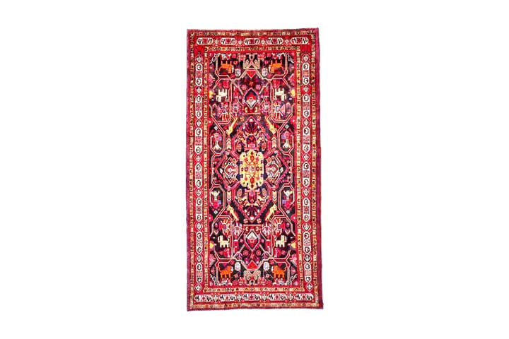 Käsinsolmittu persialainen matto 160x332 cm - Punainen / Musta - Persialainen matto - Itämainen matto