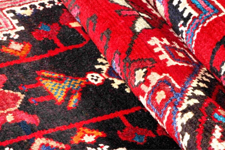 Käsinsolmittu persialainen matto 145x315 cm - Punainen / Musta - Persialainen matto - Itämainen matto