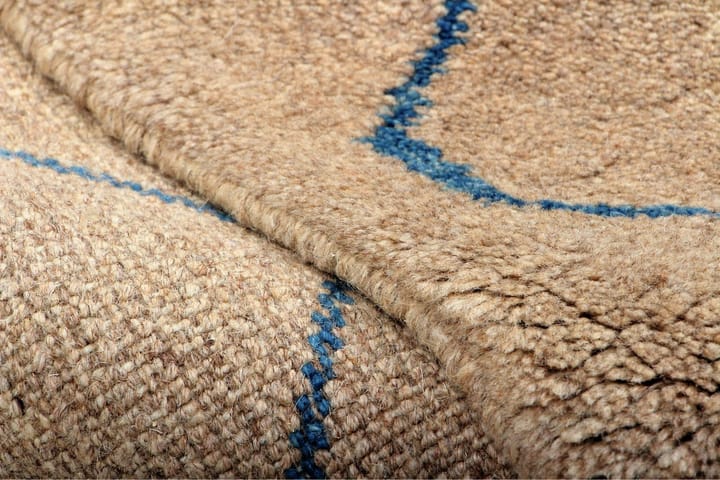Käsinsolmittu Persialainen Villamatto 200x285 cm Gabbeh Shir - Sininen/Beige - Persialainen matto - Itämainen matto
