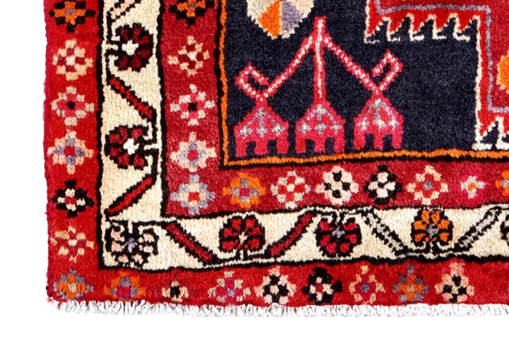 Käsinsolmittu persialainen matto 111x302 cm - Punainen/Tummansininen - Persialainen matto - Itämainen matto