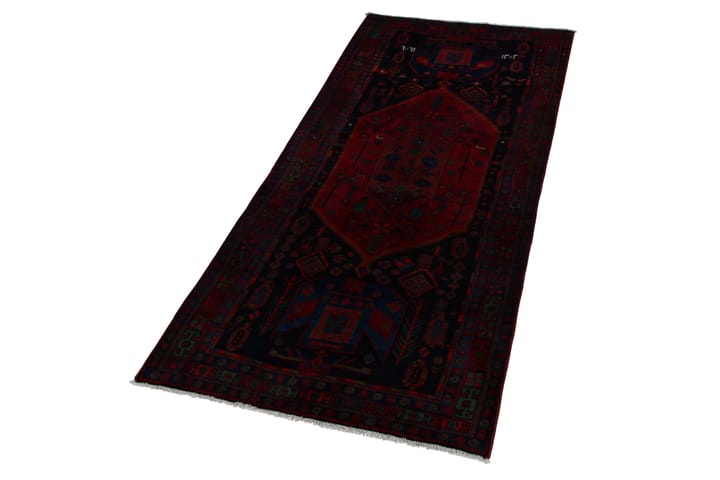 Käsinsolmittu persialainen matto 128x305 cm - Tummansininen/Punainen - Persialainen matto - Itämainen matto