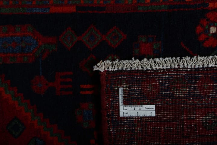 Käsinsolmittu persialainen matto 128x305 cm - Tummansininen/Punainen - Persialainen matto - Itämainen matto