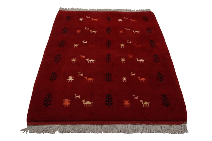Käsinsolmittu Persialainen matto 108x145 cm Gabbeh - Punainen - Persialainen matto - Itämainen matto
