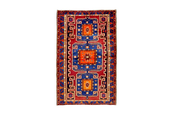 Käsinsolmittu Persialainen matto Varni 139x220 cm Kelim - Ruskea/Sininen - Persialainen matto - Itämainen matto