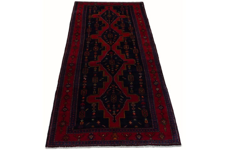 Käsinsolmittu persialainen matto 140x346 cm - Tummansininen / Punainen - Persialainen matto - Itämainen matto