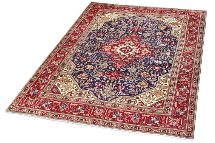 Käsinsolmittu persialainen matto 203x265 cm - Punainen/Tummansininen - Persialainen matto - Itämainen matto