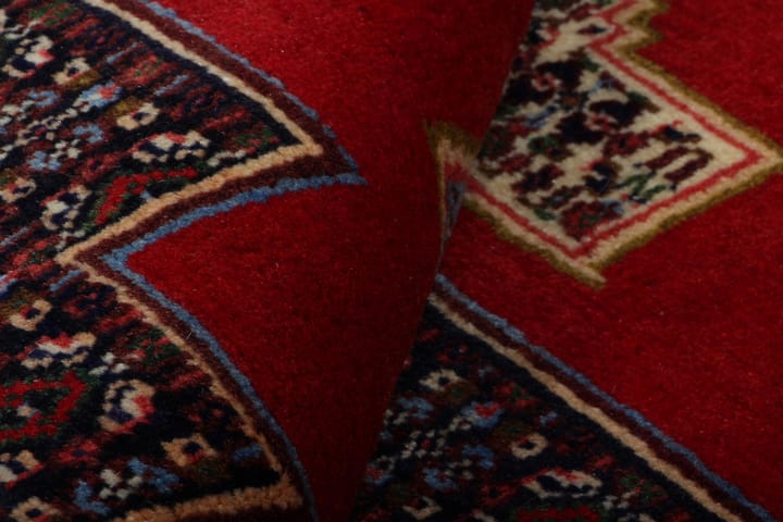 Käsinsolmittu Persialainen Kaksoiskudottu Matto 125x169 cm - Punainen/Sininen - Persialainen matto - Itämainen matto