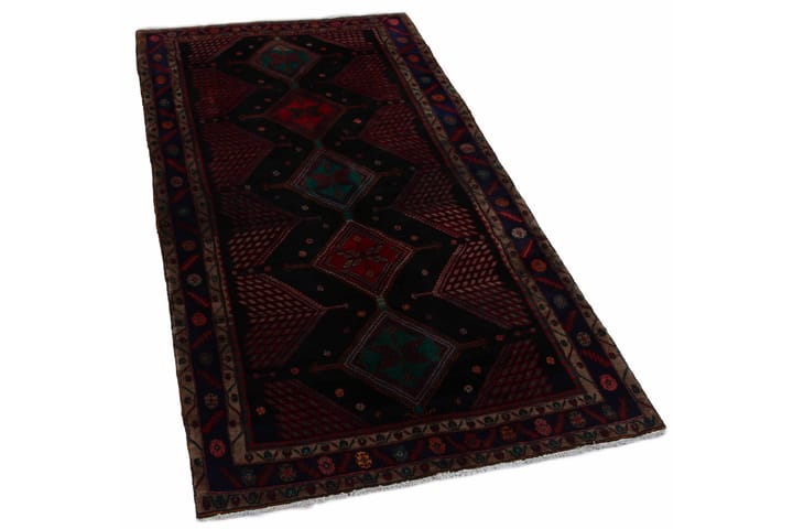 Käsinsolmittu persialainen matto 158x305 cm - Musta/Tummanpunainen - Persialainen matto - Itämainen matto