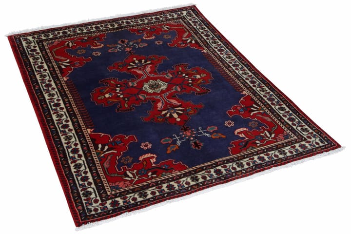 Käsinsolmittu persialainen matto 117x147 cm - Tummansininen/Punainen - Persialainen matto - Itämainen matto