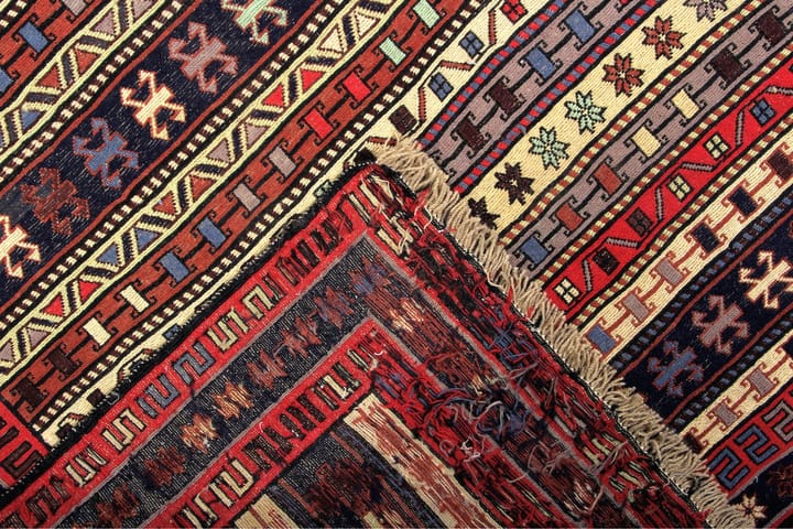 Käsinsolmittu Persialainen Villamatto 156x192 cm Kelim - Monivärinen - Kelim-matto