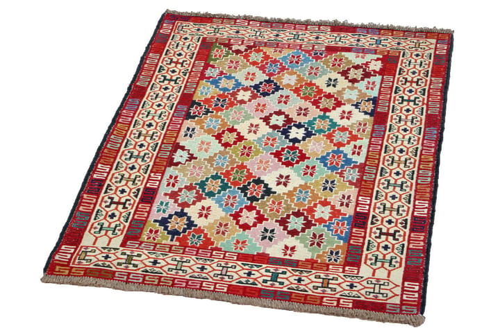 Käsinsolmittu Persialainen matto Varni 110x140 cm Kelim - Monivärinen - Kelim-matto