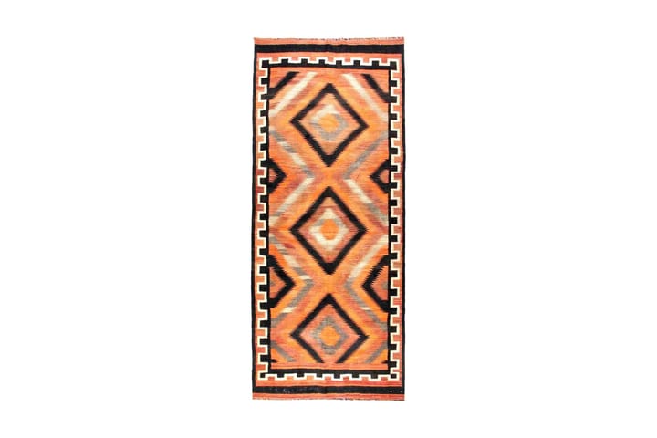 Käsinsolmittu Persialainen matto 131x320 cm Kelim - Oranssi/Musta - Kelim-matto