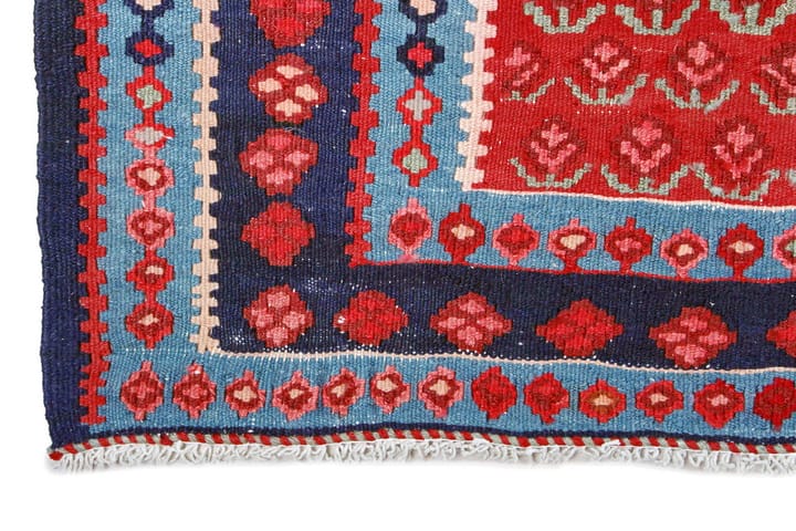 Käsinsolmittu Persialainen Matto 148x283 cm Kelim - Punainen/Tummansininen - Kelim-matto