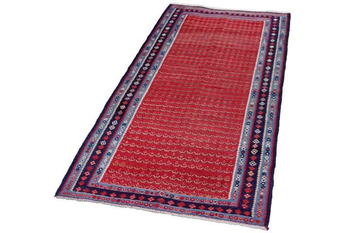 Käsinsolmittu Persialainen Matto 148x283 cm Kelim - Punainen/Tummansininen - Kelim-matto