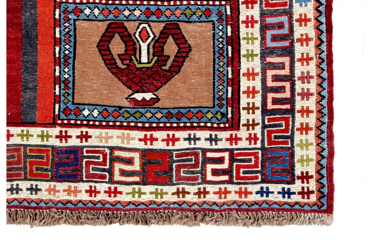 Käsinsolmittu Persialainen matto Varni 103x141 cm Kelim - Monivärinen - Kelim-matto